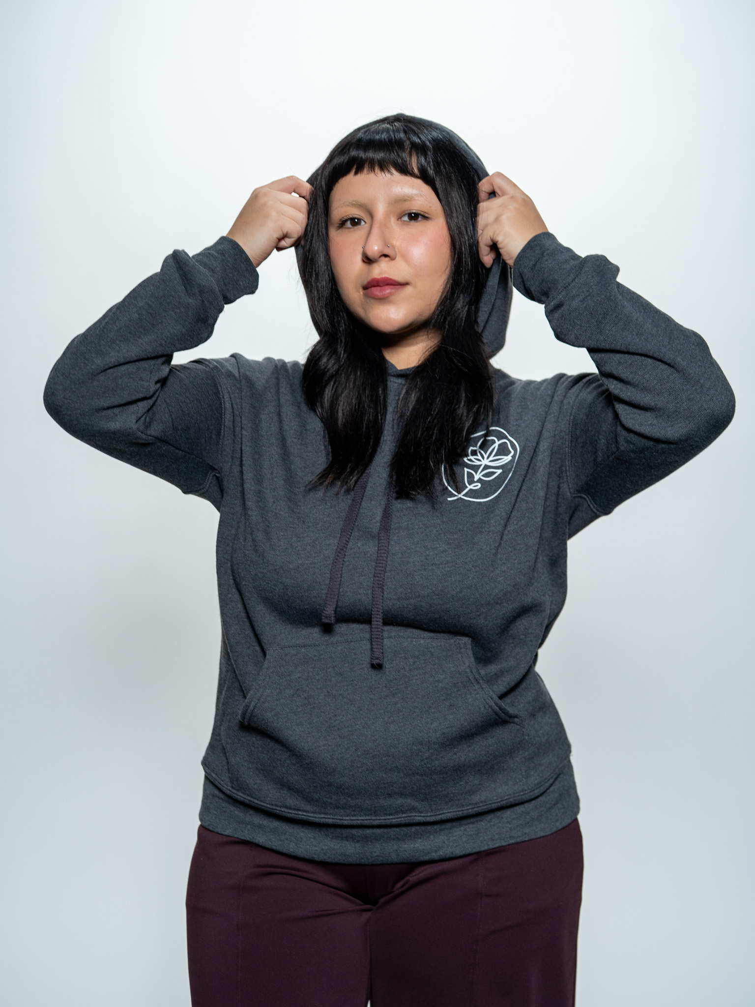 Eden Badge Hoodie - Dark Grey Heather