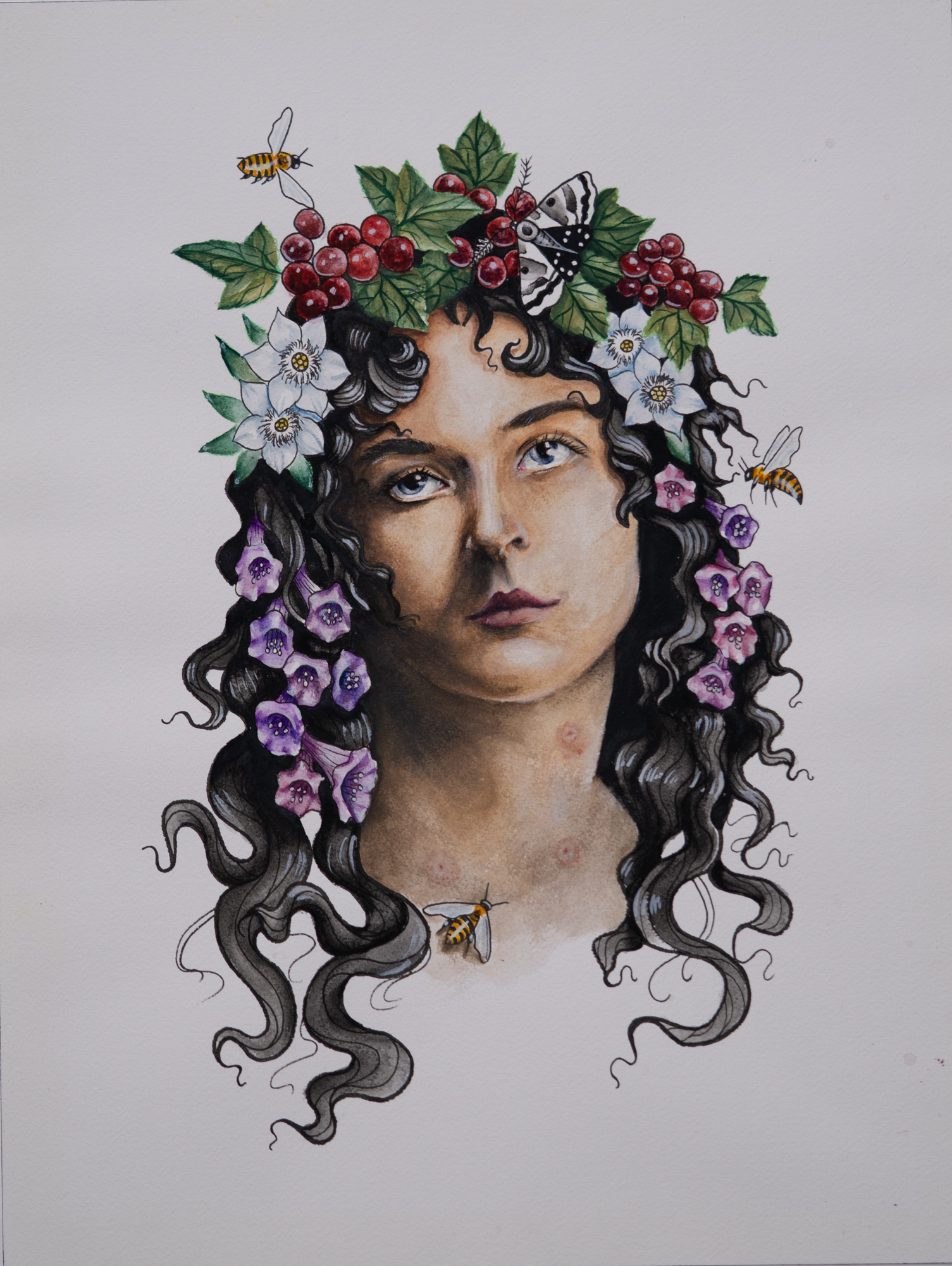Lady with Flower Crown Print - Willow Webber