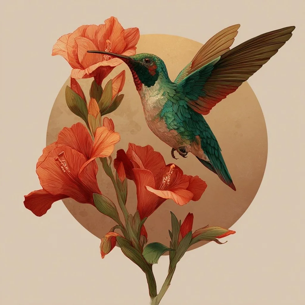 The Hummingbird In The Garden I