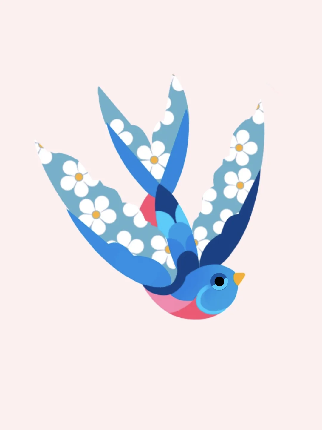 Floral Blue Bird II