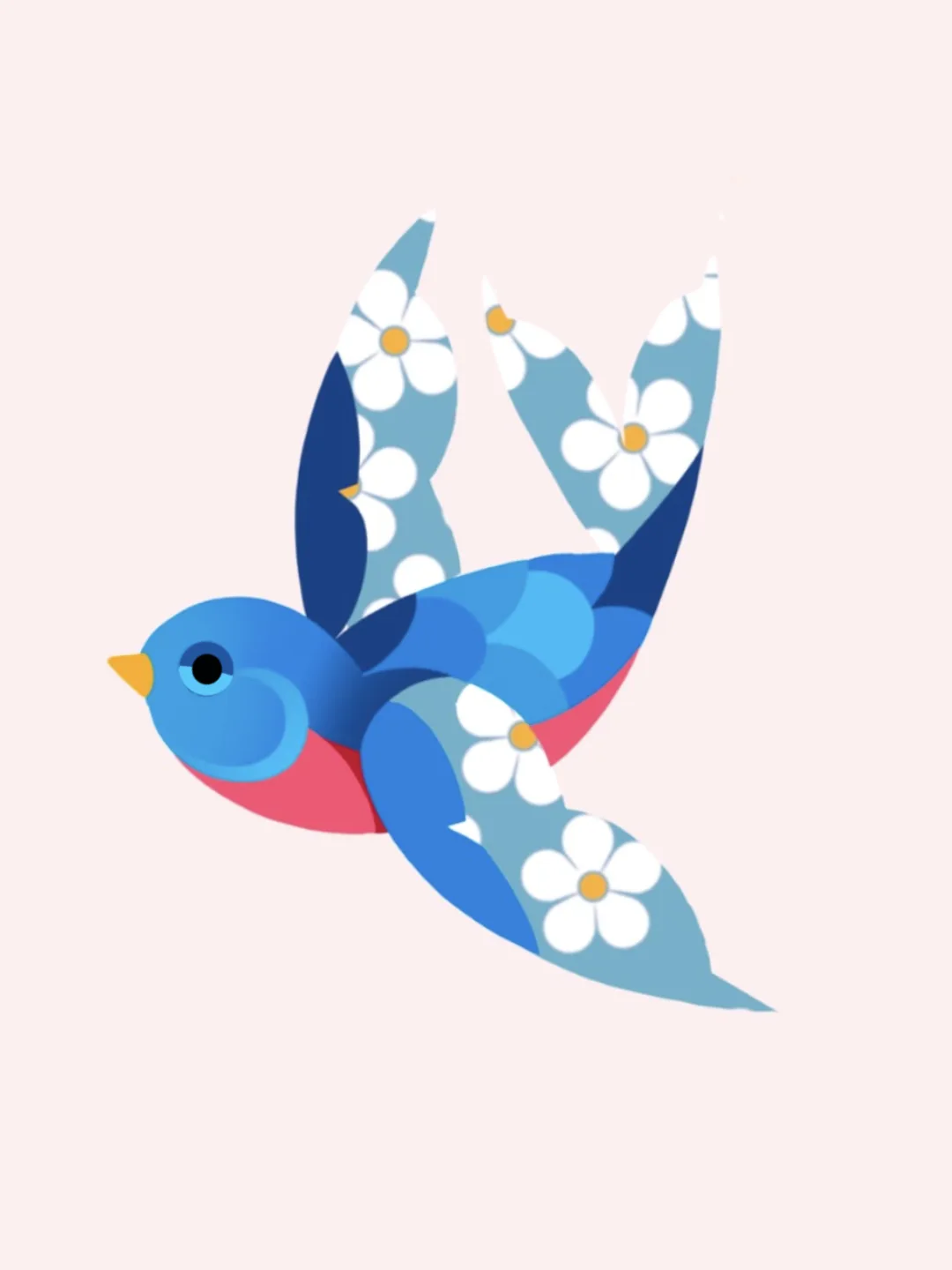 Floral Blue Bird I